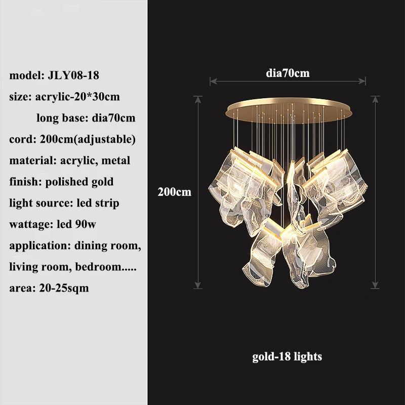 Modern Led Chandeliers Lighting Living Dining Room