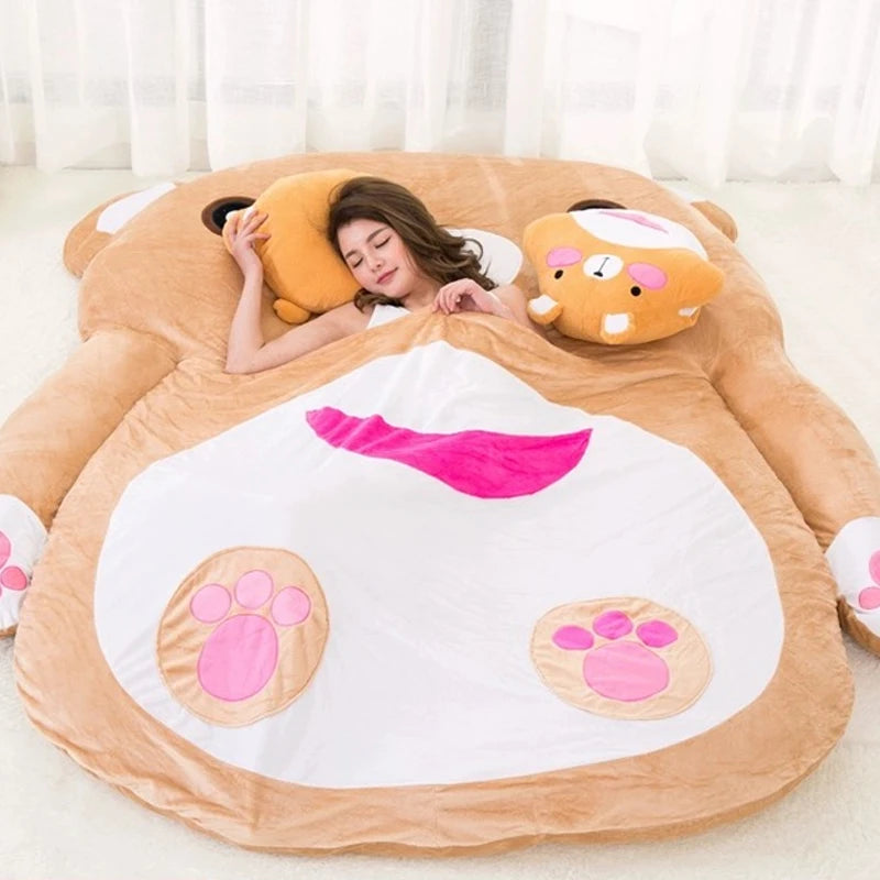 Cartoon-themed adult sofa bed by MC THE BLACK DIAMOND, featuring a comfortable futon-style lazy mattress for versatile seating and sleeping.
