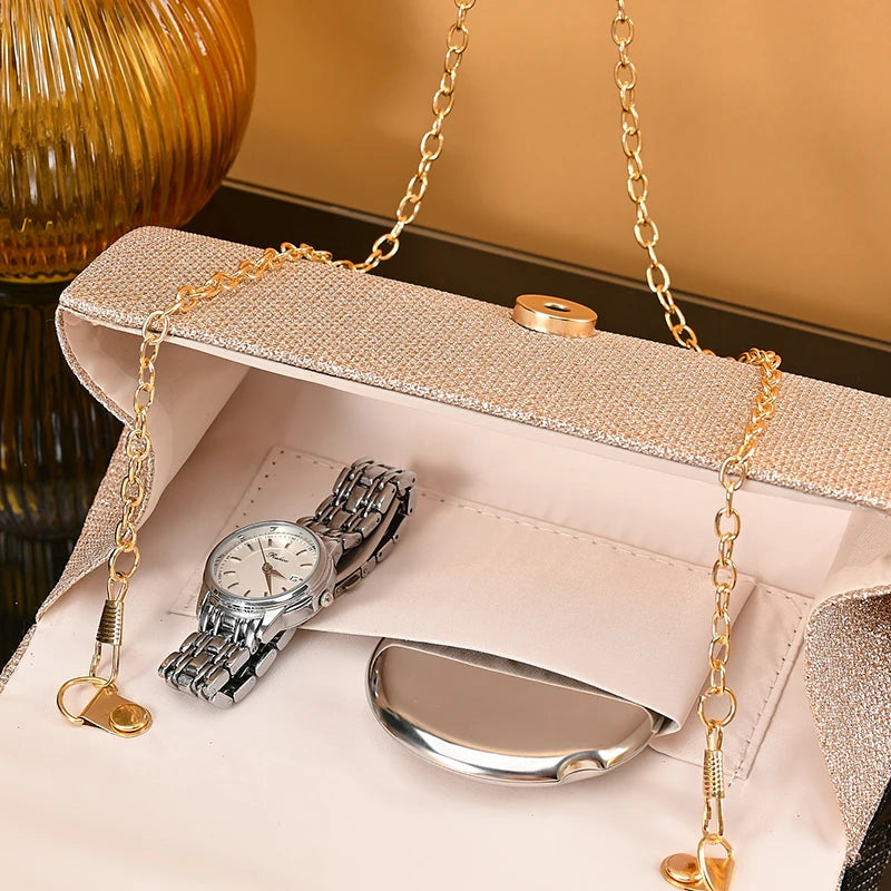 Silver wedding clutch bag for women with rhinestones, elegant black evening handbag by šš ššš š¹šššš š»ššļæ½