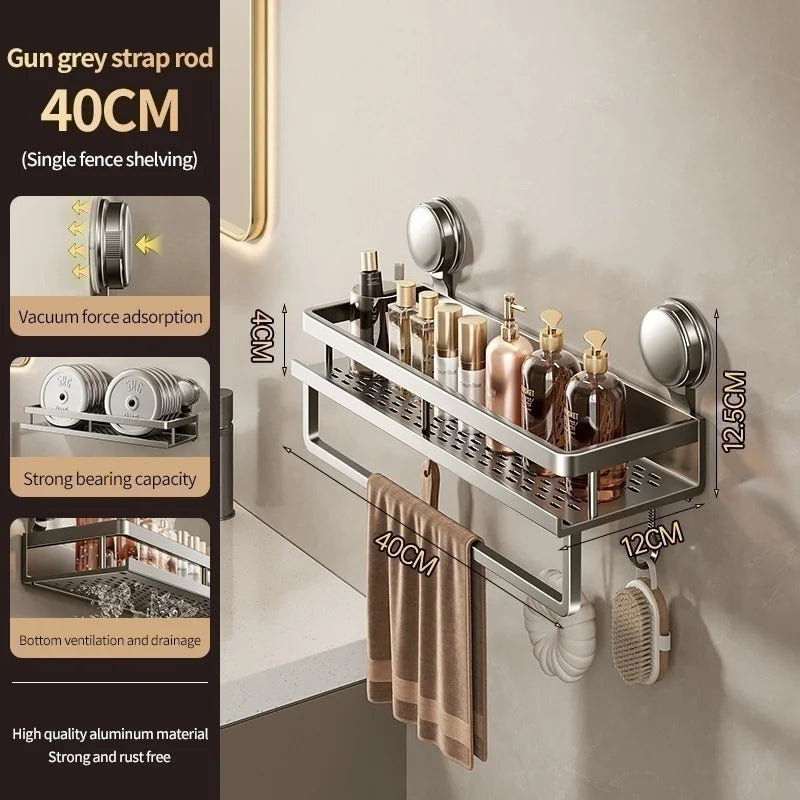 Non-Drill Bathroom Suction Cup Shelves for Washbasin and Vanity Storage - https://mohammadcollection.com