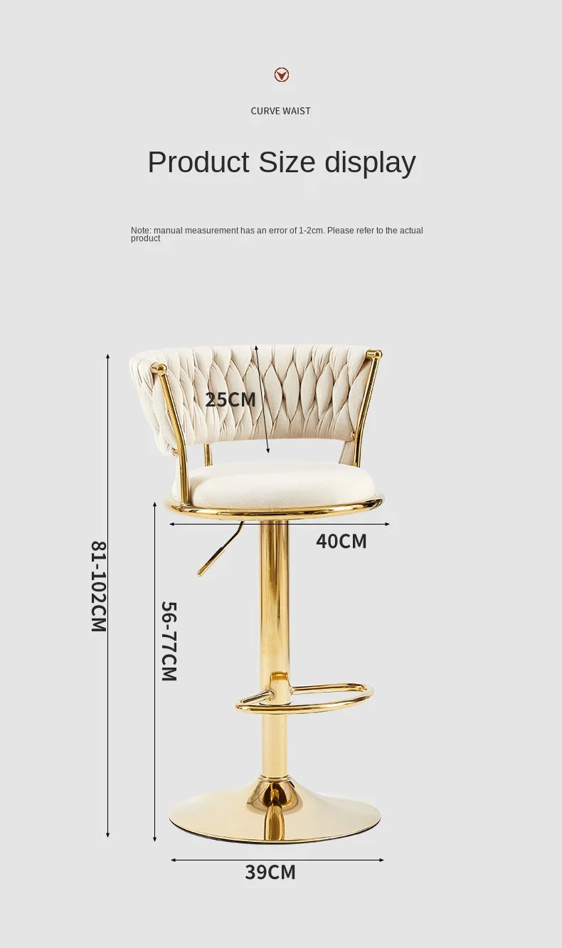 Rotating Lifting Bar Chair, High Foot Stool, Nordic Furniture, Backrest, Velvet Bar Stool, Bar Stools For Kitchen, Counter Stool - ๐๐ฎ ๐๐๐ ๐น๐๐๐๐ ๐ป๐๐๐๐ ๐๐