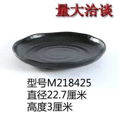 Black melamine bone plate from MC The Black Diamonds, designed for BBQ covers, showing its sleek, durable surface.