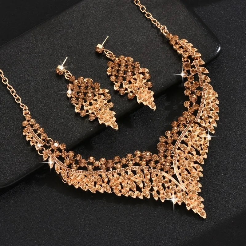 Three-piece women's starry sky conical leaf necklace set by šøššššššš ā š®šššššļæ½