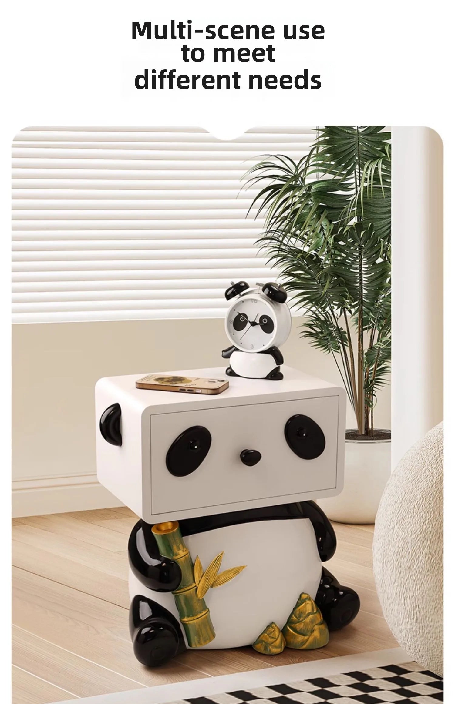 Cute Panda Bedside Table, Creative Floor Storage Ornament, Living Room, Bedroom, Sofa, Side Cabinet, Home Decoration, Furniture - ๐๐ฎ ๐๐๐ ๐น๐๐๐๐ ๐ป๐๐๐๐ ๐๐
