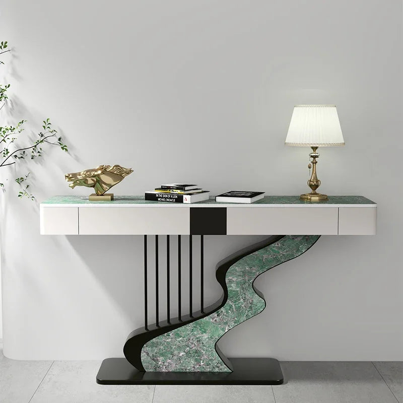 Modern MC THE BLACK DIAMOND midcentury metal console table with sleek design, ideal for entryway or living room decor.