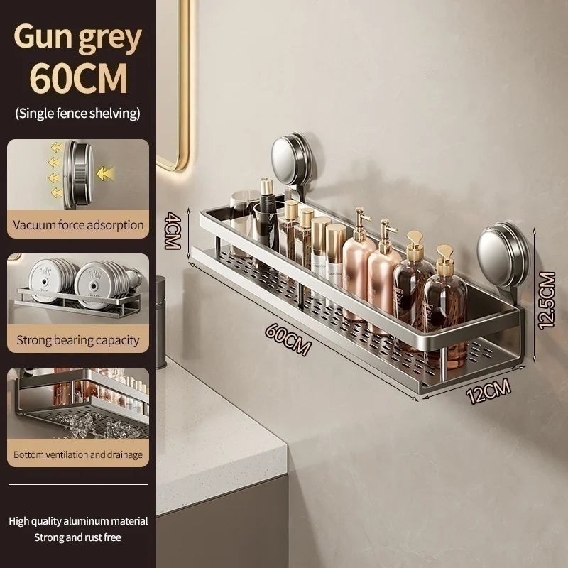 Non-Drill Bathroom Suction Cup Shelves for Washbasin and Vanity Storage - https://mohammadcollection.com