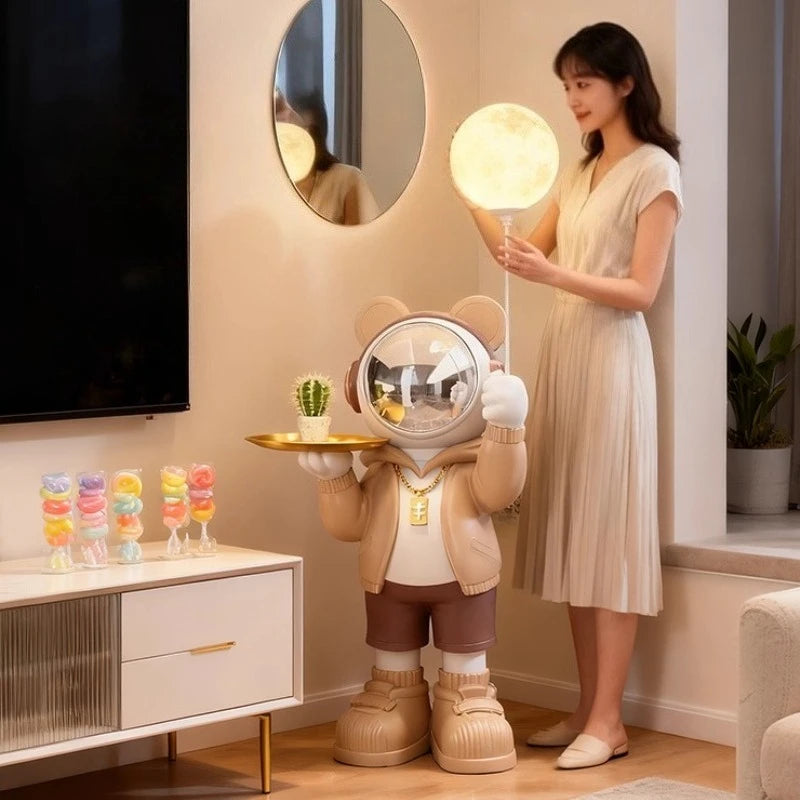 Nordic Living Room Decor Creative Astronaut Statue Storage Tray Luminous Floor Decoration Modern Art Sculpture Home Accessories - ๐๐ฎ ๐๐๐ ๐น๐๐๐๐ ๐ป๐๐๐๐ ๐๐