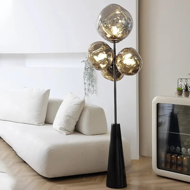Luxury-simplified Mc The Black Diamond floor lamp in a living room setting, modern design for bedroom or villa study lighting.