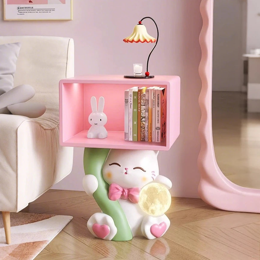 Cartoon Cute Cat Figurine Bedside Table Girl Children&