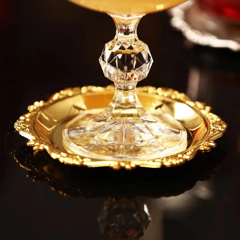 Six golden dining plates set by 𝕄𝕔 𝕋𝕙𝕖 𝔹𝕝𝕒𝕔𝕜 𝔻𝕚𝕒𝕞𝕠𝕟�