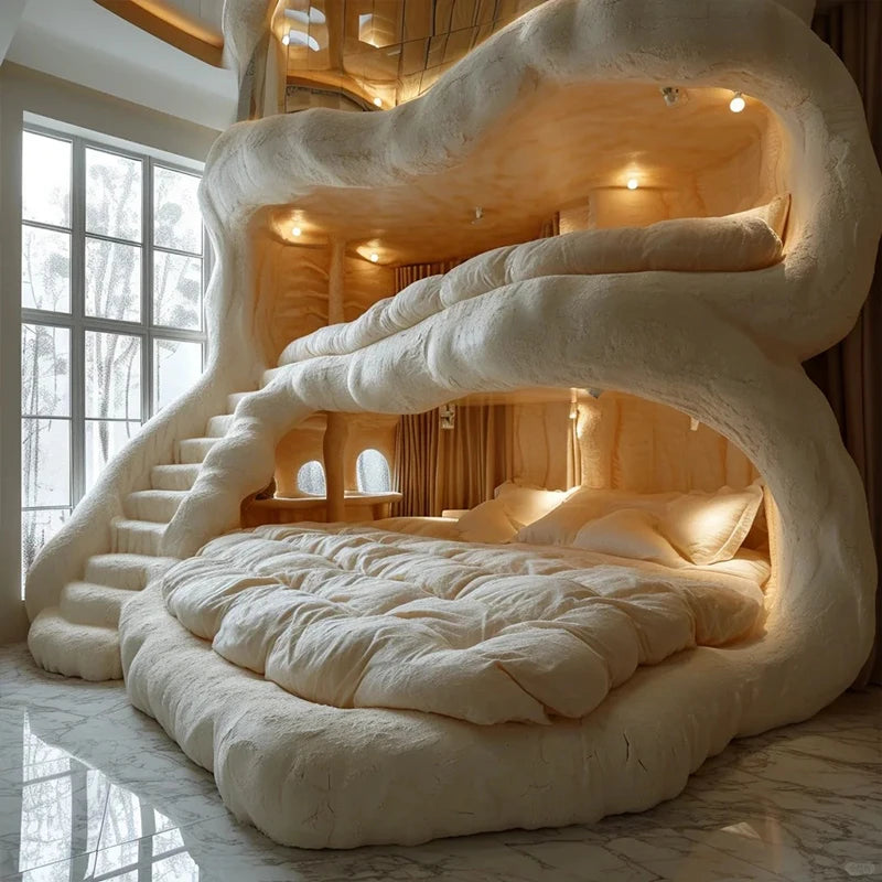 Designer explosion cream wind-themed bed frame by ๐๐ ๐๐๐ ๐น๐๐๐๐ ๐ป๐๐๐๐ ๐