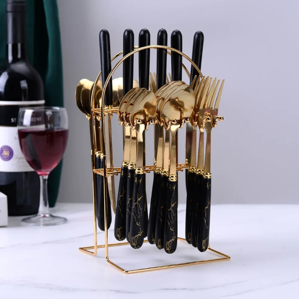24-piece stainless steel marbled tableware set from ๐๐ ๐๐๐ ๐น๐๐๐๐ ๐ป๐๐๐๐ ๏ฟฝ