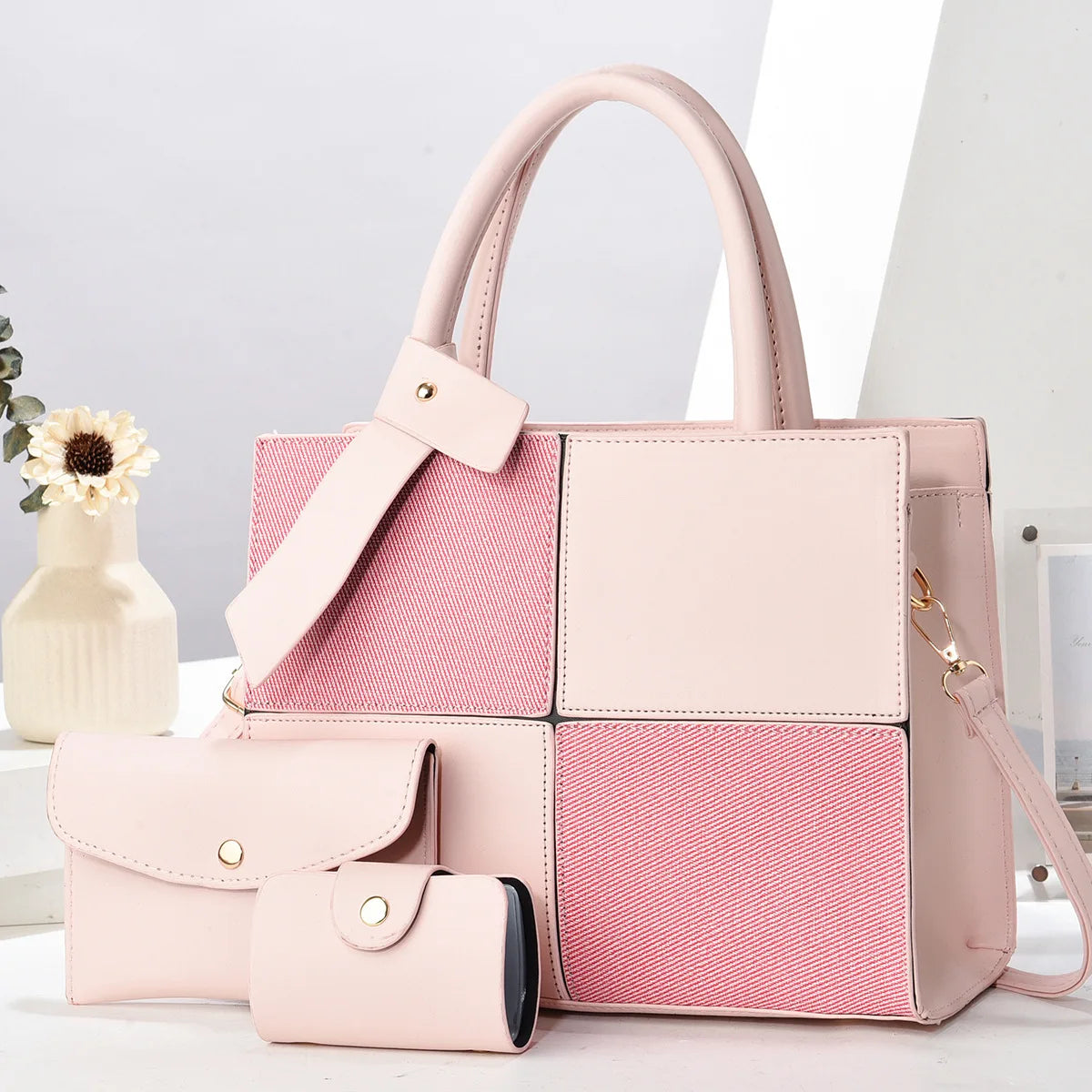 Women shoulder handbag from Mohammad Collection, large canvas tote with crossbody strap and casual foreign style design.