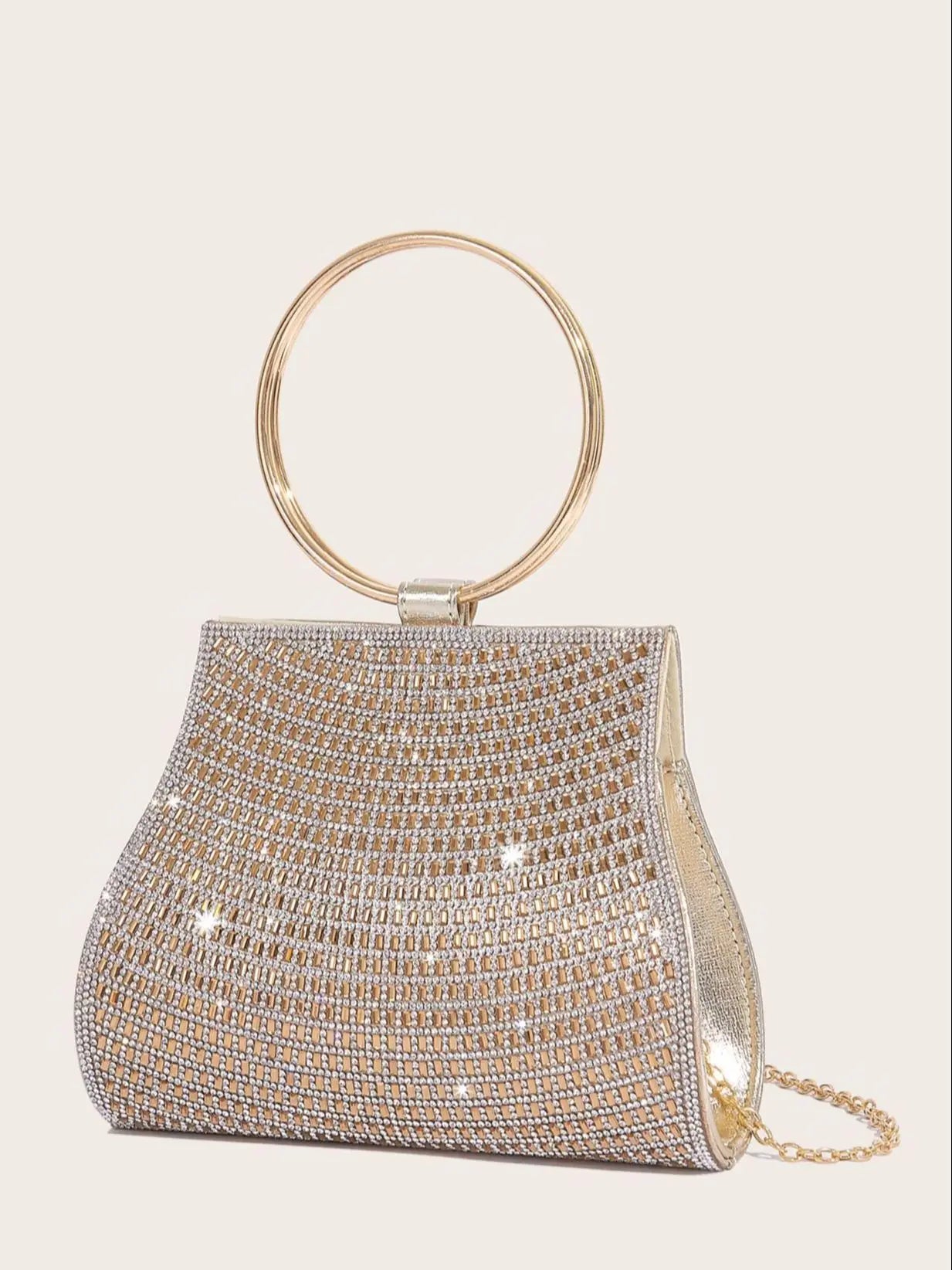 MC THE BLACK DIAMOND women's rhinestone clutch handbag with sparkling stones, perfect for evening, bridal, and party occasions.