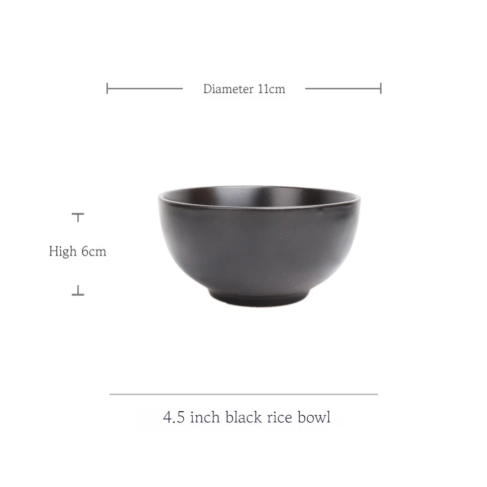 Black ceramic breakfast milk cup and deep soup plate set from 𝕄𝕮 𝕋𝕙𝕖 𝔹𝕝𝕒𝕔𝕜 𝔻𝕚𝕒𝕞𝕠