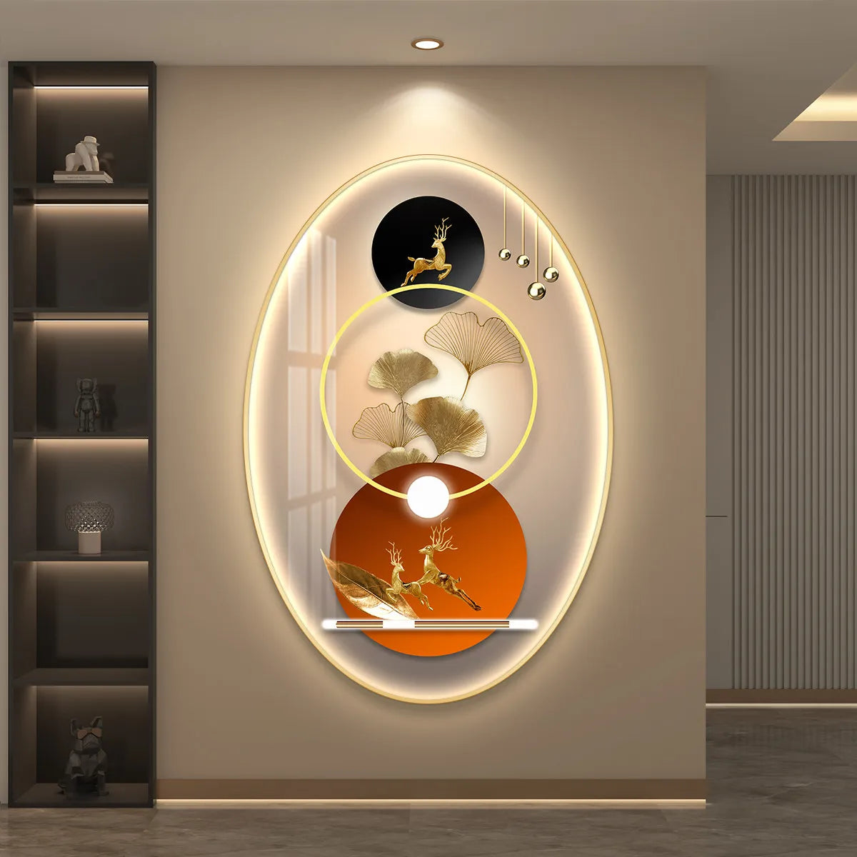 Light Luxury Wall Art Nine Fish Picture Entrance Wall Decor Aesthetic High End Living Room Corridor Luminous LED Light Painting - ๐๐ฎ ๐๐๐ ๐น๐๐๐๐ ๐ป๐๐๐๐ ๐๐