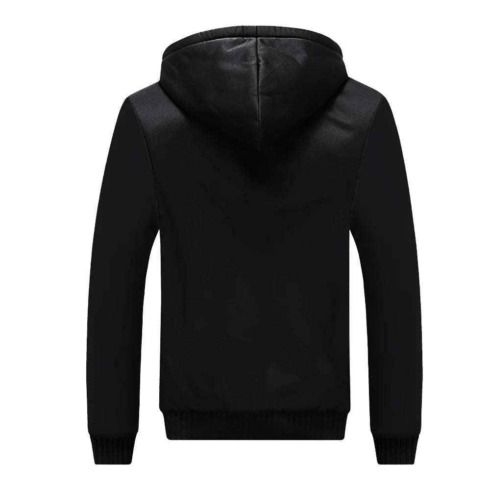 Men's camouflage winter jacket by MC The Black Diamonds, fleece-lined, long-sleeve casual coat with hood for streetwear style.