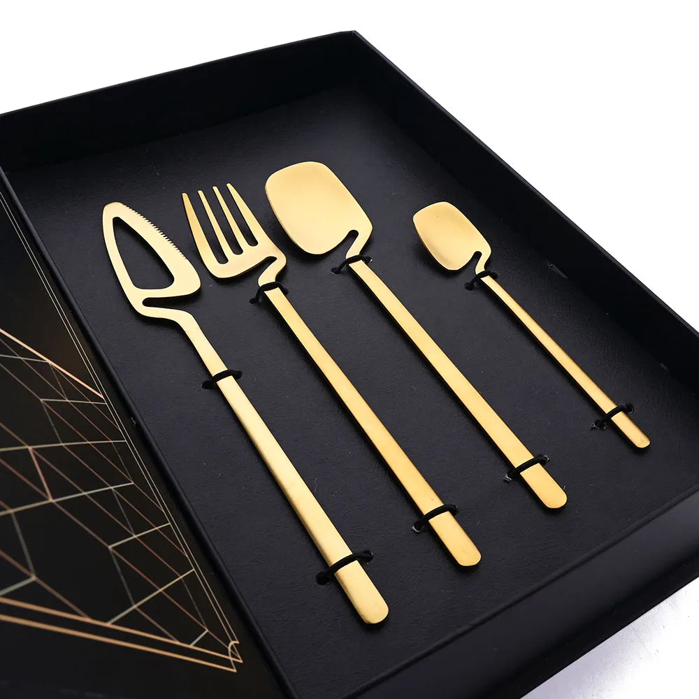 Black matte stainless steel cutlery set from 𝕄𝕔 𝕋𝕙𝕖 𝔹𝕝𝕒𝕔𝕜 𝔻𝕚𝕒𝕞𝕠𝕟