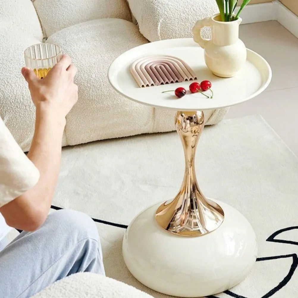 MC THE BLACK DIAMOND Nordic end table with iron frame, small living room side table featuring storage and modern design.