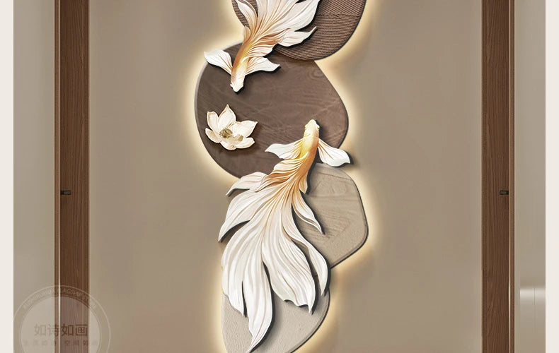 3D koi wall decoration painting poster by MC THE BLACK DIAMOND featuring vibrant koi fish and water scene artwork.