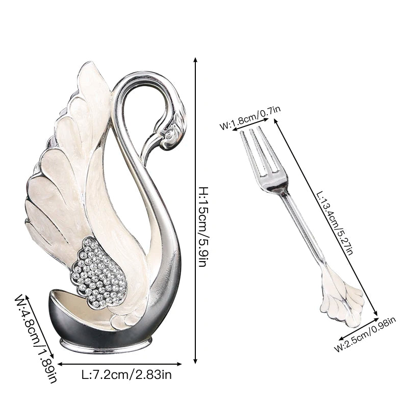 Swan-shaped fruit fork and spoon set in stainless steel from ๐๐ ๐๐๐ ๐น๐๐๐๐ ๐ป๐๐๐๏ฟฝ