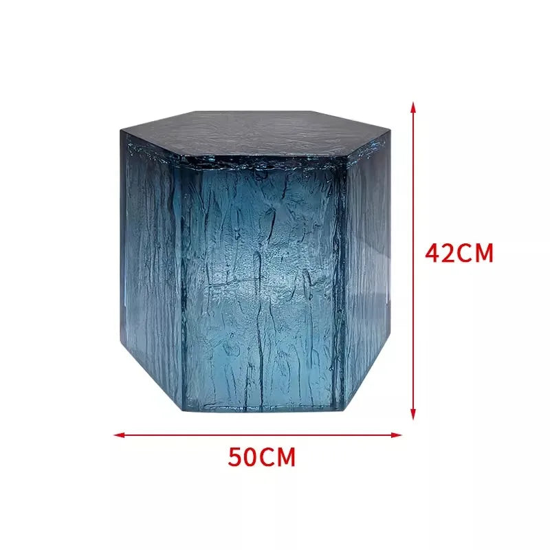 Creative transparent resin coffee table with a modern design, perfect for contemporary living spaces.