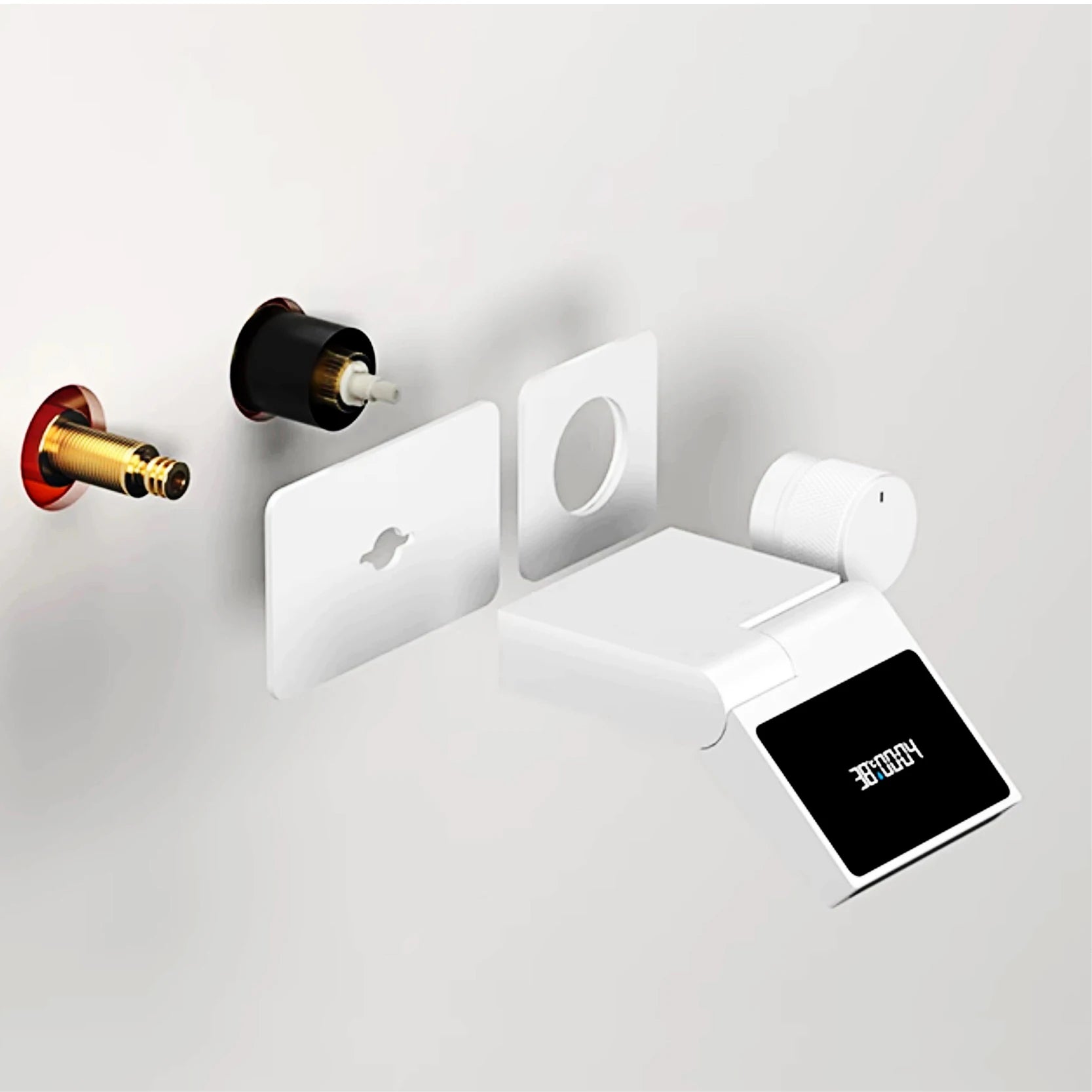 Intelligent black brass bathroom faucet with LED digital display design Hidden single handle cold & hot 2 control wash basin Tap - https://mohammadcollection.com