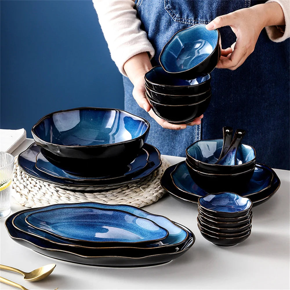 Shiny porcelain soup bowl with space star design, ideal for noodles and soup, from Mc The Black Diamonds kitchen collection.