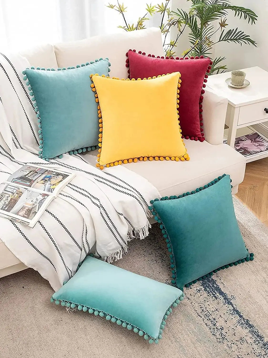 Decorative throw pillow covers in 30x50cm, 45x45cm, and 50x50cm sizes by 𝕄𝕔 𝕋𝕙𝕖 𝔹𝕝𝕒𝕔𝕜