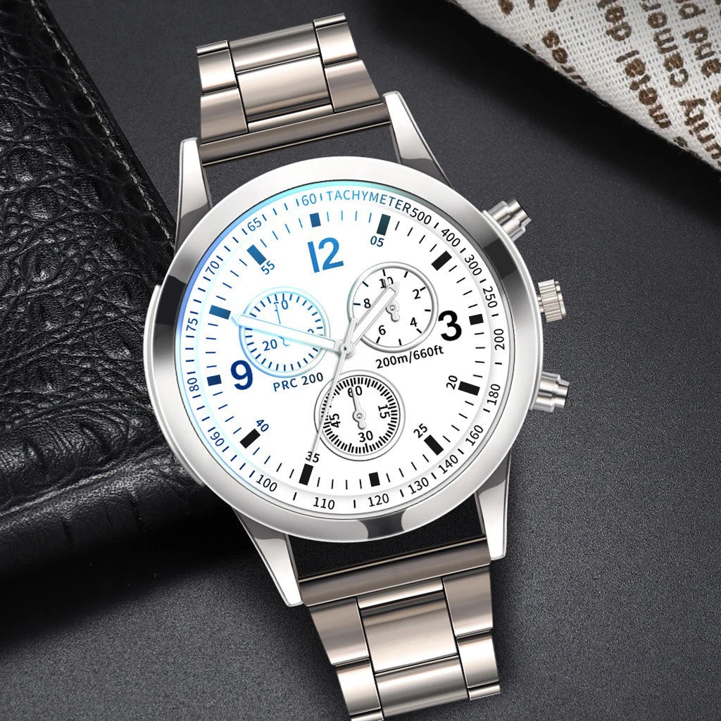 Pair of MC The Black Diamonds matching couple's watches with black straps and sleek round dials, designed for him and her.