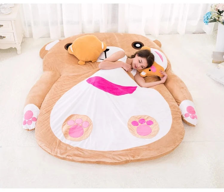 MC THE BLACK DIAMOND cartoon mattress lazy sofa bed for adults, comfortable futon furniture with colorful cartoon design.