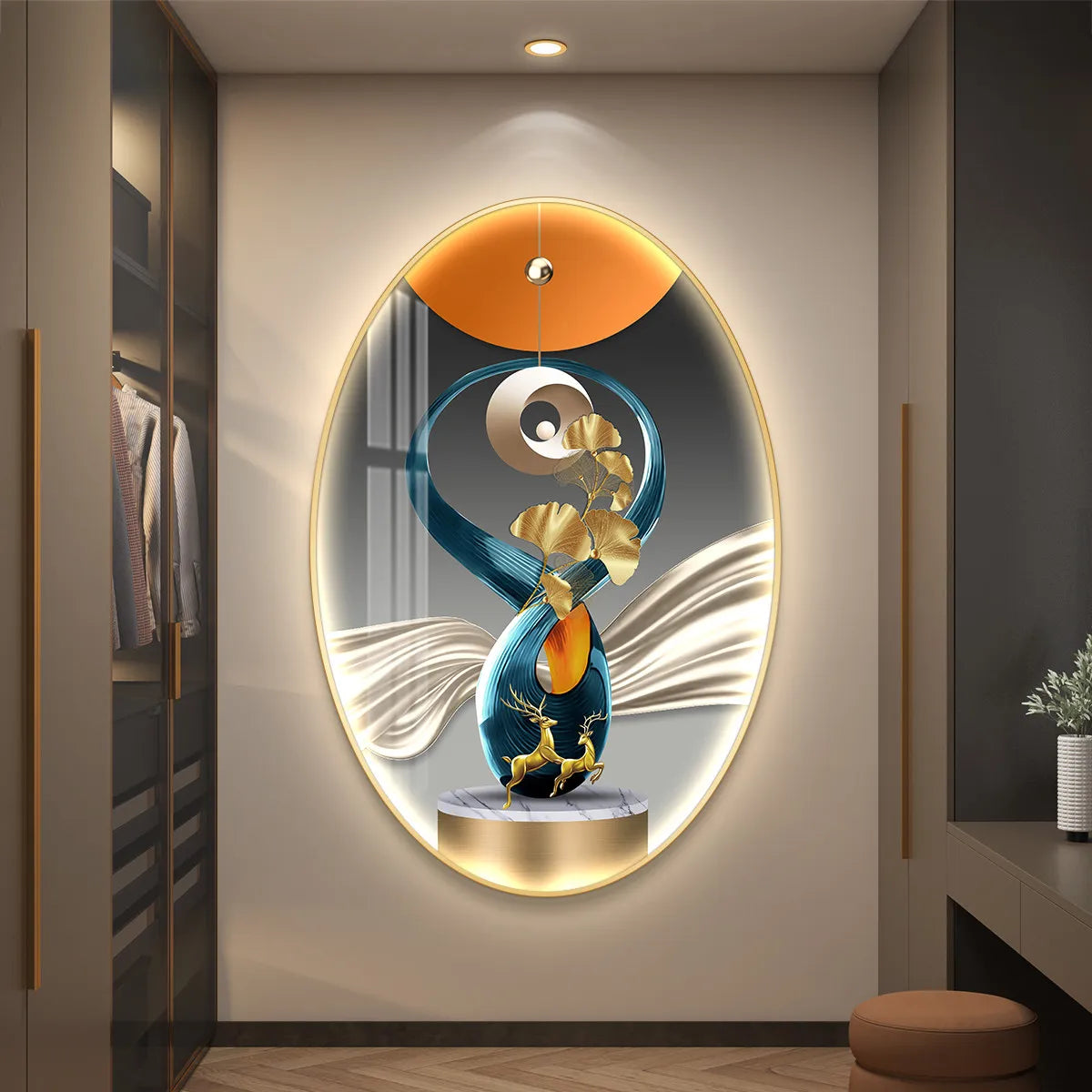 Light Luxury Wall Art Nine Fish Picture Entrance Wall Decor Aesthetic High End Living Room Corridor Luminous LED Light Painting - ๐๐ฎ ๐๐๐ ๐น๐๐๐๐ ๐ป๐๐๐๐ ๐๐