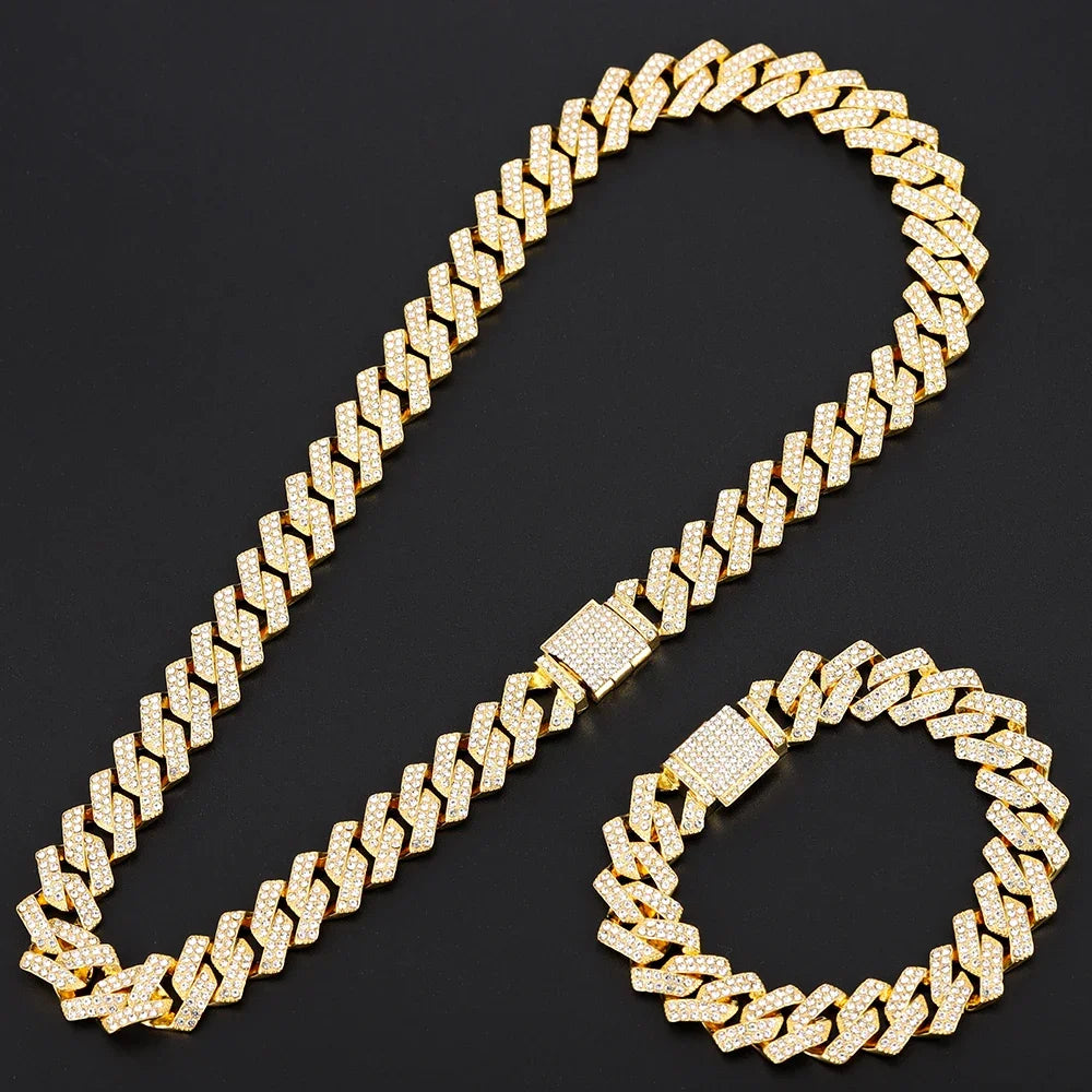 Men's 16mm Hip Hop Miami Cuban Link Chain set by ๐๐ฎ ๐๐๐ ๐น๐๐๐๐ ๐ป๐๐๐๏ฟฝ