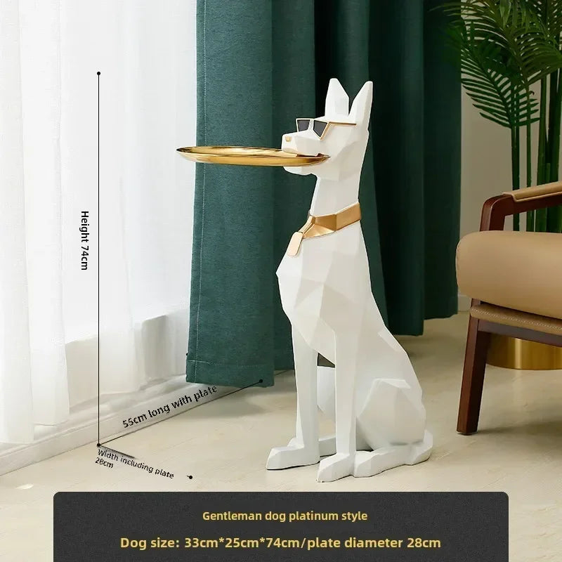 Nordic High-grade Resin Gentleman Dog Home Decoration High-value Guardian Gentleman Dog Decoration Floor Ornament Decoration - https://mohammadcollection.com