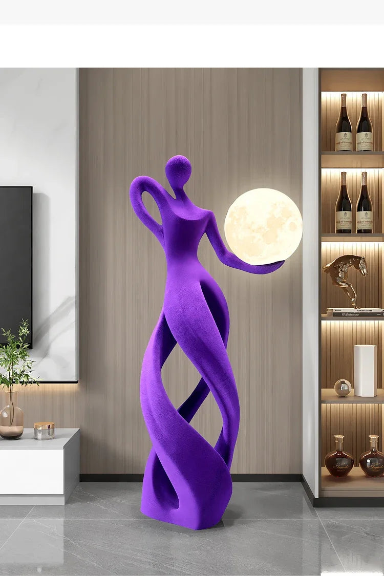 Creative Home Decor Flocking Art Statue Abstract Girl Figure Modern Indoor Luxury Living Room Porch Shine Decoration Sculpture - ๐๐ฎ ๐๐๐ ๐น๐๐๐๐ ๐ป๐๐๐๐ ๐๐