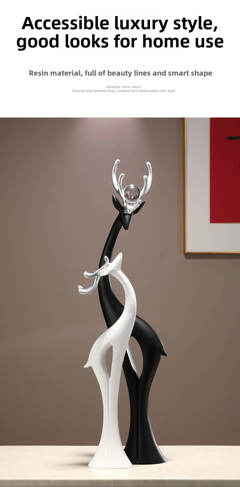Modern Simple Home Decor Couple Deer Figurine Ornament Light Luxury Living Room TV Cabinet Entrance Desk Decoration Wedding Gift - ๐๐ฎ ๐๐๐ ๐น๐๐๐๐ ๐ป๐๐๐๐ ๐๐