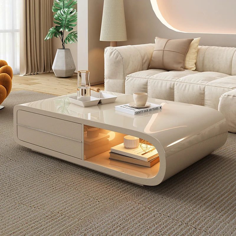 Storage Aesthetic Coffee Table Minimalist Nordic Luxury Design
