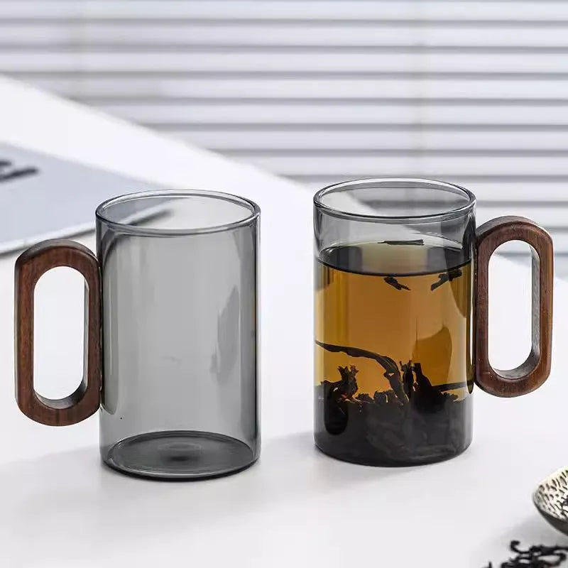 Glass mug with wooden handle from ๐๐ ๐๐๐ ๐น๐๐๐๐ ๐ป๐๐๐๐ ๐๏ฟฝ