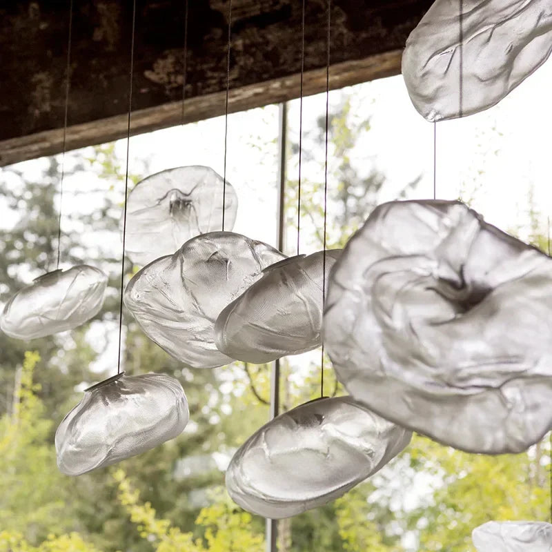 Modern Cloud Design Smoky Grey Glass Pendant Light Art Hanging Lamp Decorative Blown Glass Pendant Lamp Restaurant Chandelier - https://mohammadcollection.com