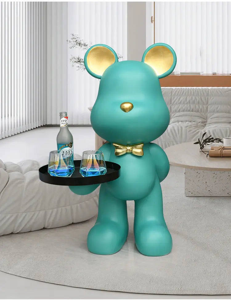 Creative doll bear figurine by MC The Black Diamond, soft decor ornament for living room, reception, or gift display.