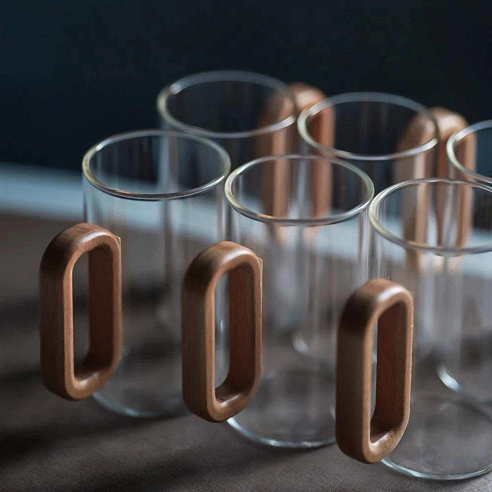 Glass mug with wooden handle from ๐๐ ๐๐๐ ๐น๐๐๐๐ ๐ป๐๐๐๐ ๐๏ฟฝ