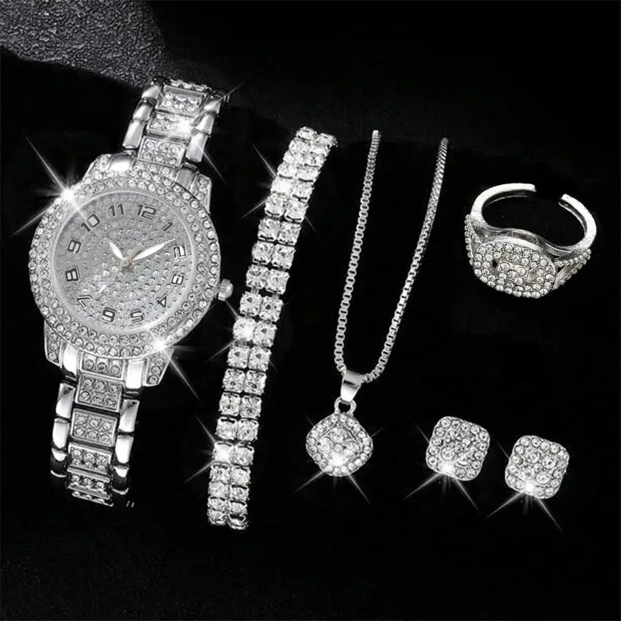 Six women's luxury alloy watches with elegant designs, featuring the ๐๐ ๐๐๐ ๐น๐๐๐๐ ๐ป๐๐๐๐