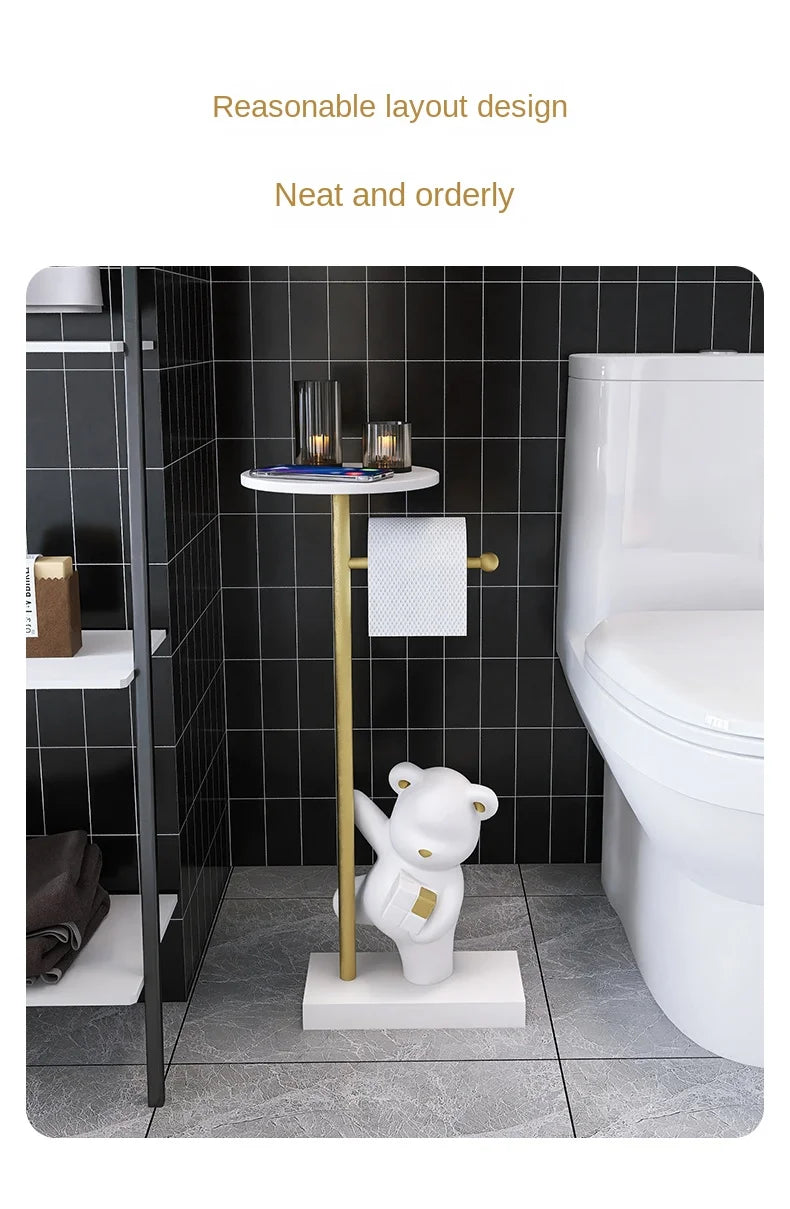 Nordic simple household decoration Bear figurine toilet roll paper rack floor decoration storage rack beside bathroom toilet - ๐๐ฎ ๐๐๐ ๐น๐๐๐๐ ๐ป๐๐๐๐ ๐๐