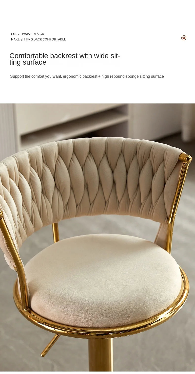 Rotating Lifting Bar Chair, High Foot Stool, Nordic Furniture, Backrest, Velvet Bar Stool, Bar Stools For Kitchen, Counter Stool - ๐๐ฎ ๐๐๐ ๐น๐๐๐๐ ๐ป๐๐๐๐ ๐๐