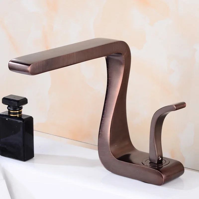 Luxury White Gold Bathroom Mixer Tap Brass Wash Basin Faucet Hot and Cold Water Sink Retro Faucet Single Hole Faucet Bathroom - https://mohammadcollection.com