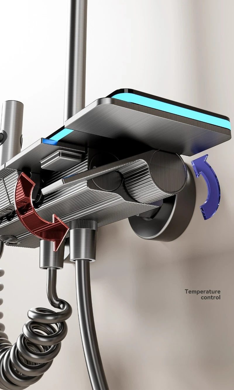 Grey four mode digital shower system by šš ššš š¹šššš š»šššš šļæ½