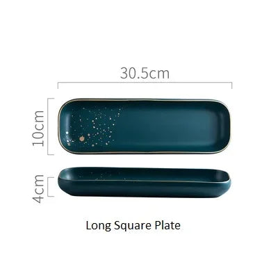 Nordic dark green ceramic Western plate and set from ๐๐ฎ ๐๐๐ ๐น๐๐๐๐ ๐ป๐๐๐๐ ๏ฟฝ