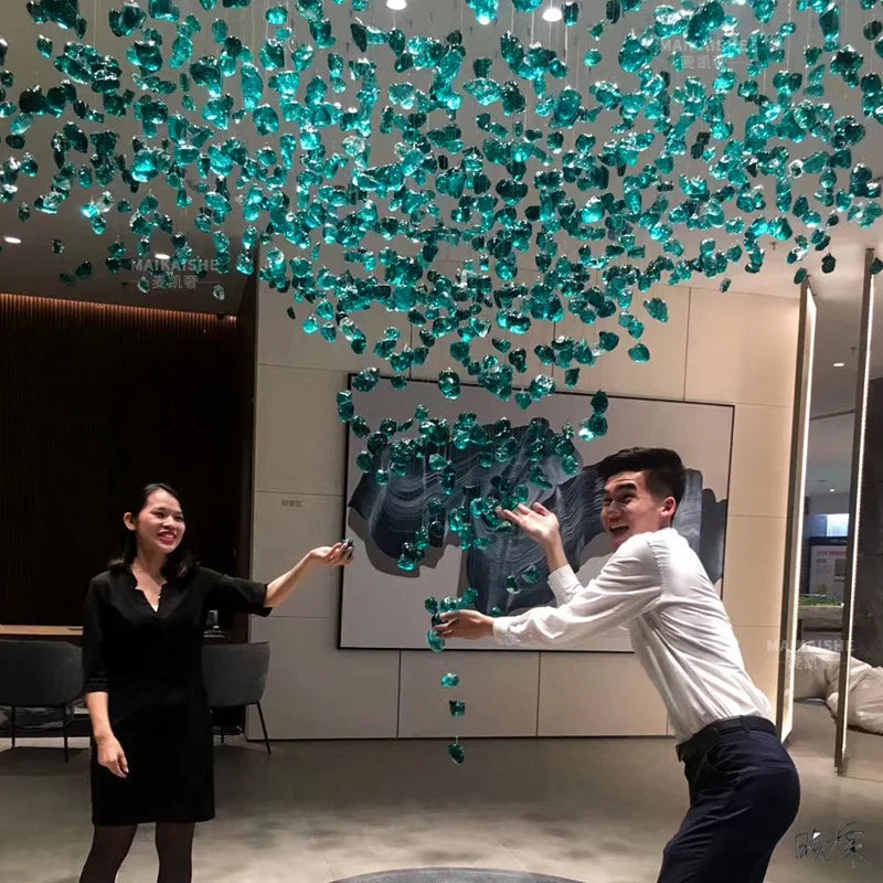 Modern Stone Crystal LED chandelier by ๐๐ ๐๐๐ ๐น๐๐๐๐ ๐ป๐๐๐๐ ๐๏ฟฝ