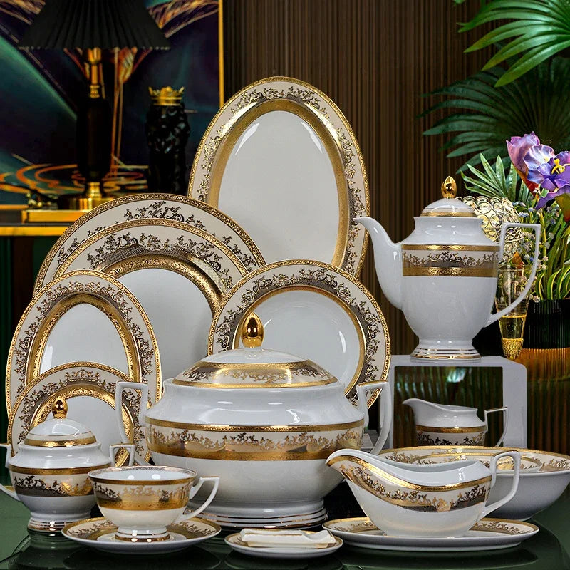 Porcelain dinnerware set by 𝕄𝕔 𝕋𝕙𝕖 𝔹𝕝𝕒𝕔𝕜 𝔻𝕚𝕒𝕞𝕠𝕟�