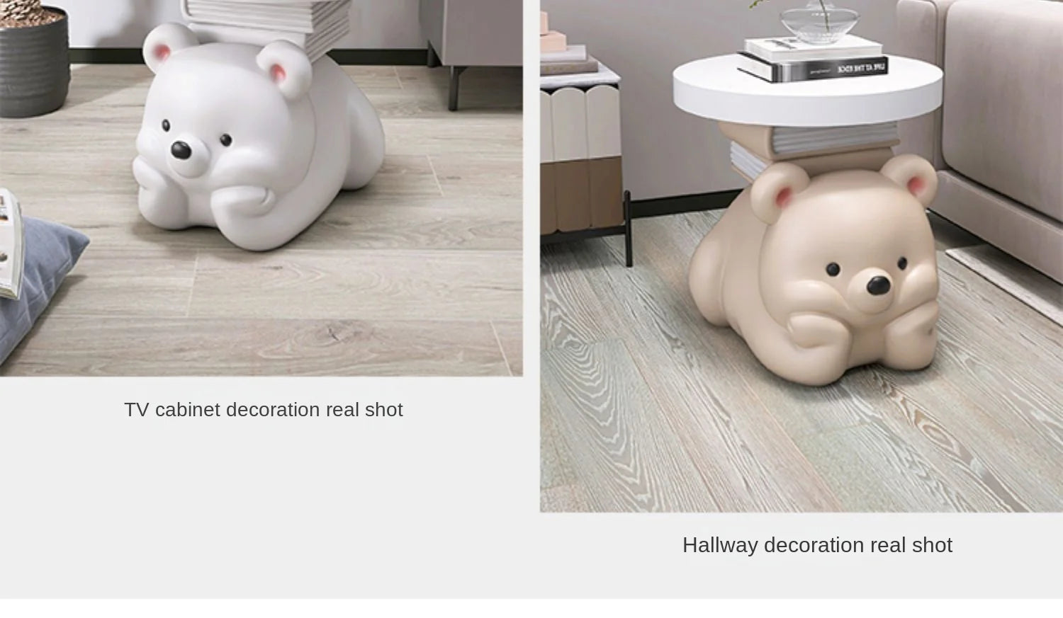 Cream bear living room floor ornaments, home accessories, TV cabinet, sofa side coffee table, bedside table, housewarming gift - 𝕄𝕮 𝕋𝕙𝕖 𝔹𝕝𝕒𝕔𝕜 𝔻𝕚𝕒𝕞𝕠𝕟𝕕
